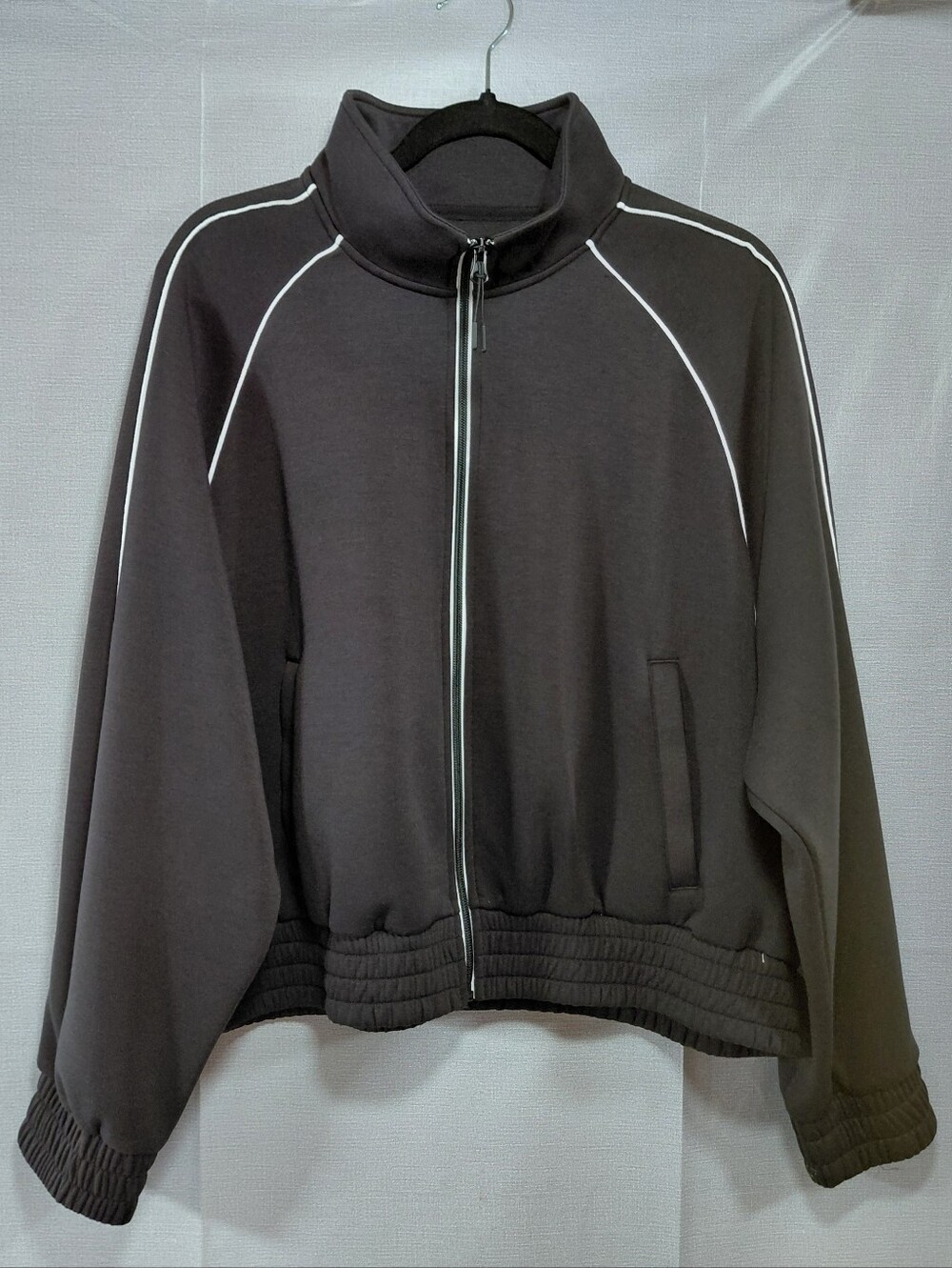 Avia Scuba Knit Track Jacket Women's XXL (20) Black Double Knit Athletic